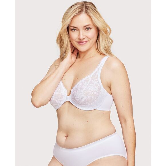 GLAMORISE Front-Closure Stretch Lace WonderWire Bra 46D $57 NEW 1733 - Picture 2 of 3